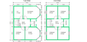 планировка каркасного дома 9x7 Авгит