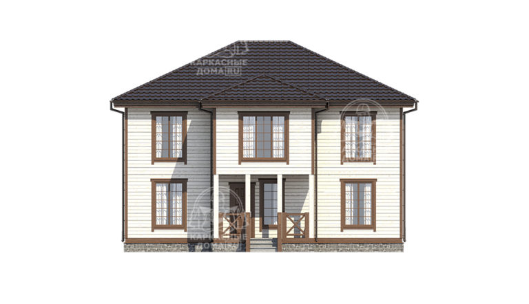 строительство каркасного дома 15,5x11