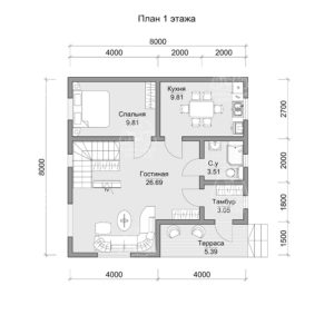 планировка каркасного дома Алмаз