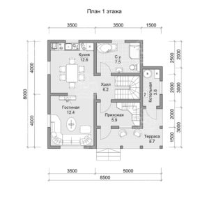 планировка каркасного дома Аметист