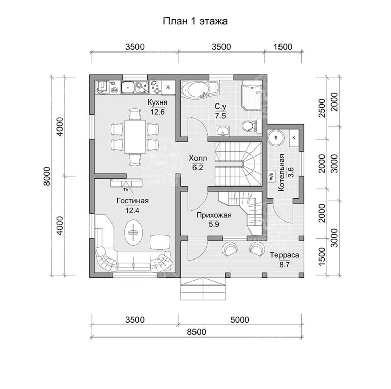 планировка каркасного дома Аметист