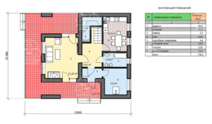 планировка каркасного дома Азурит