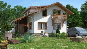 Каркасный дом 11,5x9,9 Агальматолит