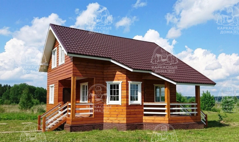каркасный дом 7,5x8 в Санкт-Петербурге