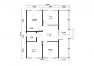 планировка каркасного дома 9x8 Тектит