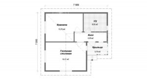 планировка каркасного дома 7,5x7 Раухтопаз