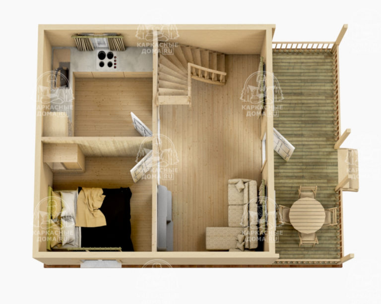 каркасный дом Танзанит 8x6 СПб