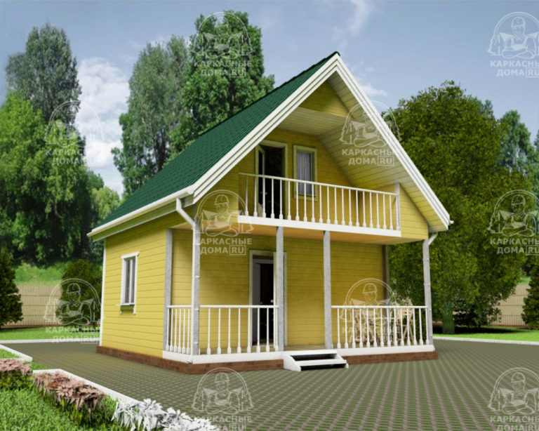 Каркасный дом 6x6 Хризоберилл