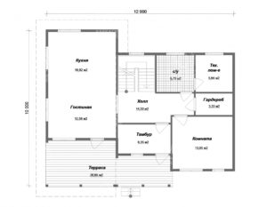 планировка каркасного дома 12x10 Эльбаит