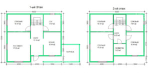 каркасный дом 12x8 планировка