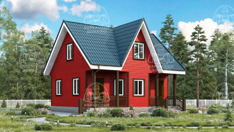 Каркасный дом 7x8 Перламутр