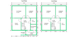 планировка каркасного дома 9,5x8