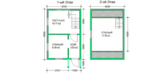 планировка каркасного дома 6x4