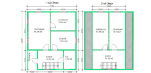 планировка каркасного дома 7,5x9