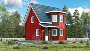 Каркасный дом 6×7 проект Пироп