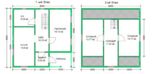 планировка каркасника 8x8 Чароит