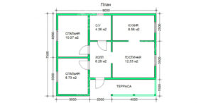 планировка каркасного дома 7,5 на 9