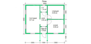 планировка каркасного дома 7,5x8 Хризопраз