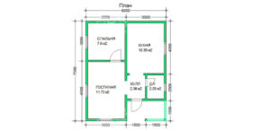 планировка каркасного дома 7,5x6 Везувиан