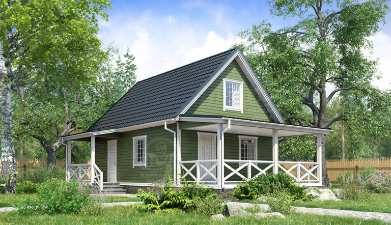 Каркасный дом 10,5x7,5 проект Малахит