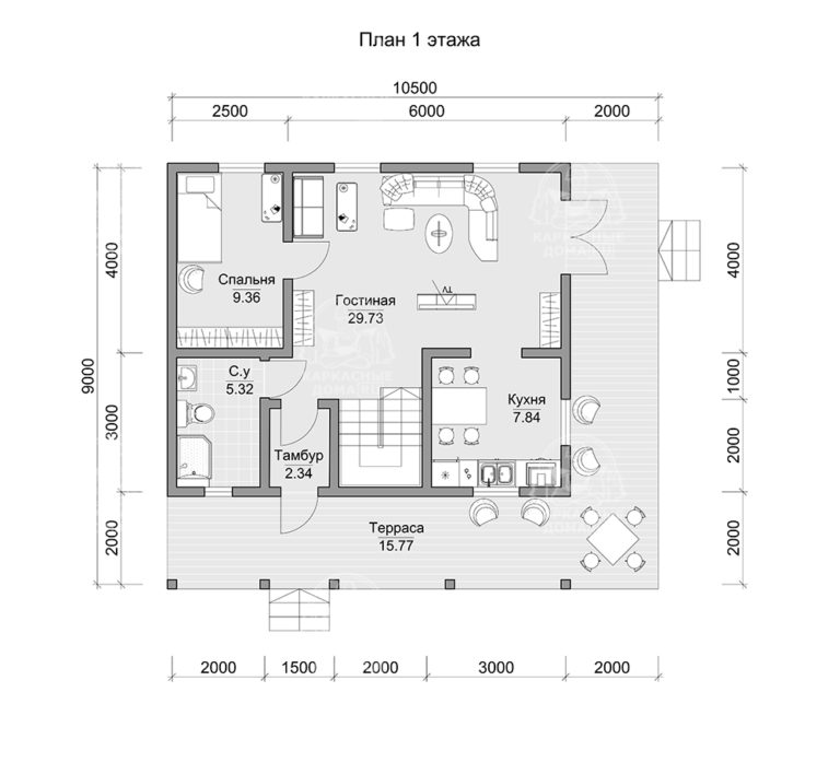 планировка каркасного дома Циркон