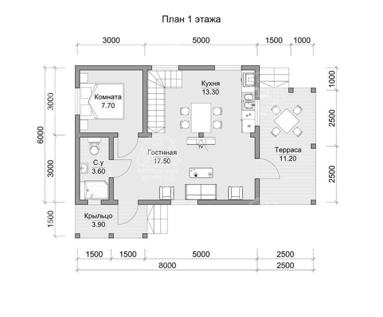 планировка каркасного дома Малахит