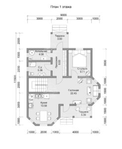 планировка каркасного дома Опал