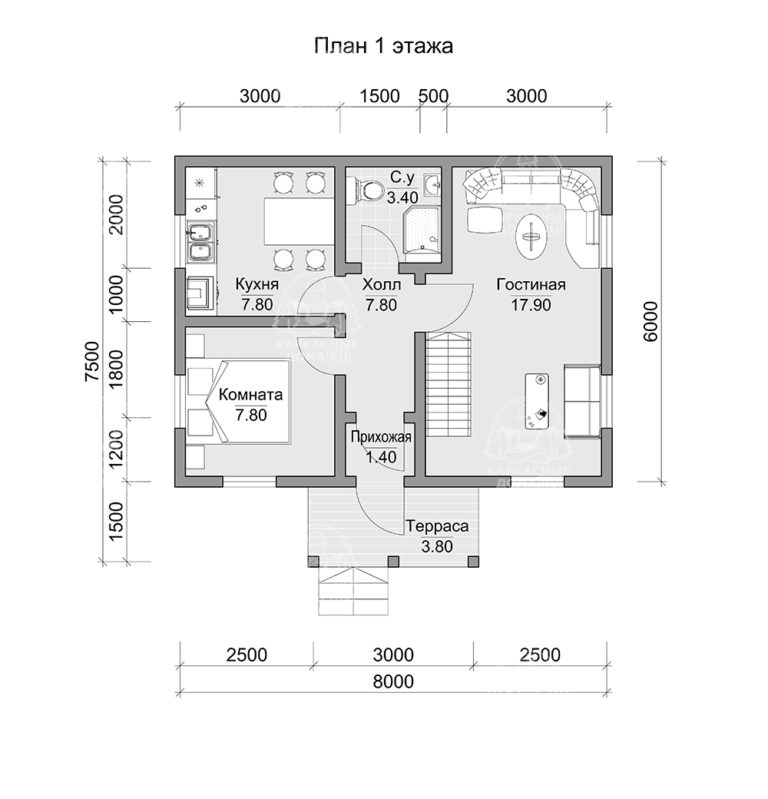 планировка каркасного дома Бирюза