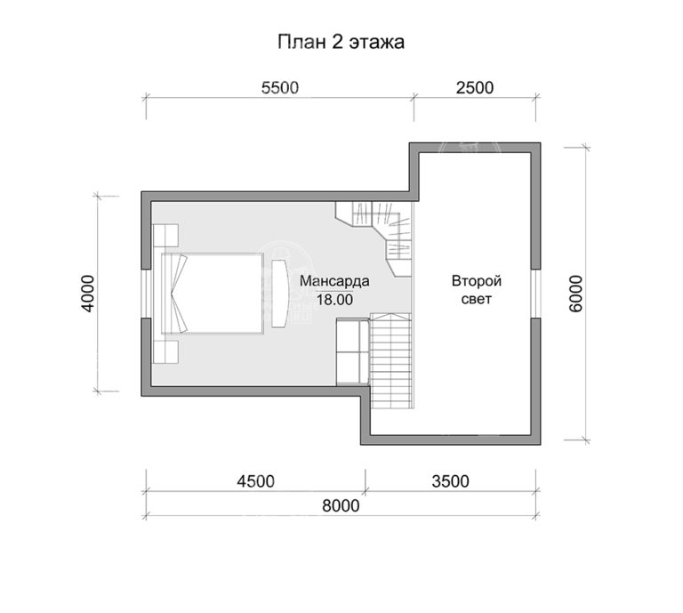 планировка каркасного дома 8x7,5