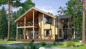 Каркасный дом 11,3×10,3 проект «Лазурит»