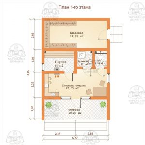 планировка каркасной бани 9x6