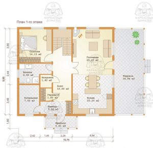 планировка каркасного дома 10x11 Гошенит