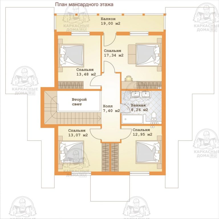планировка каркасного дома Гелиотроп