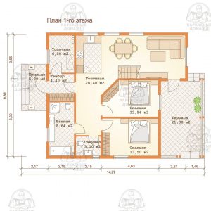 планировка каркасного дома 10x15 проект Аммолит