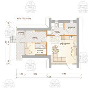 планировка каркасного дома 7x11