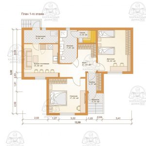планировка каркасного дома 10x13 Демантоид