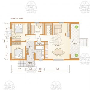 планировка каркасного дома 7x12 Ангелит