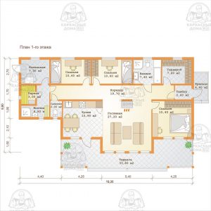 планировка каркасного дома 10x19 Гидденит