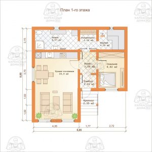 планировка каркасного дома 9x9